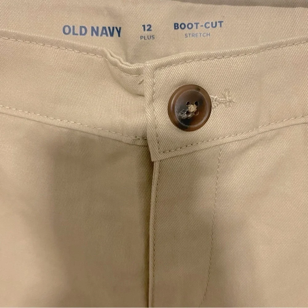 Old Navy Khaki Size 12 Plus Stretch Bootcut Girls Adjustable Waist Pant Girls